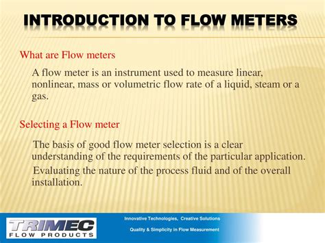 An Introduction to Flow Meters .